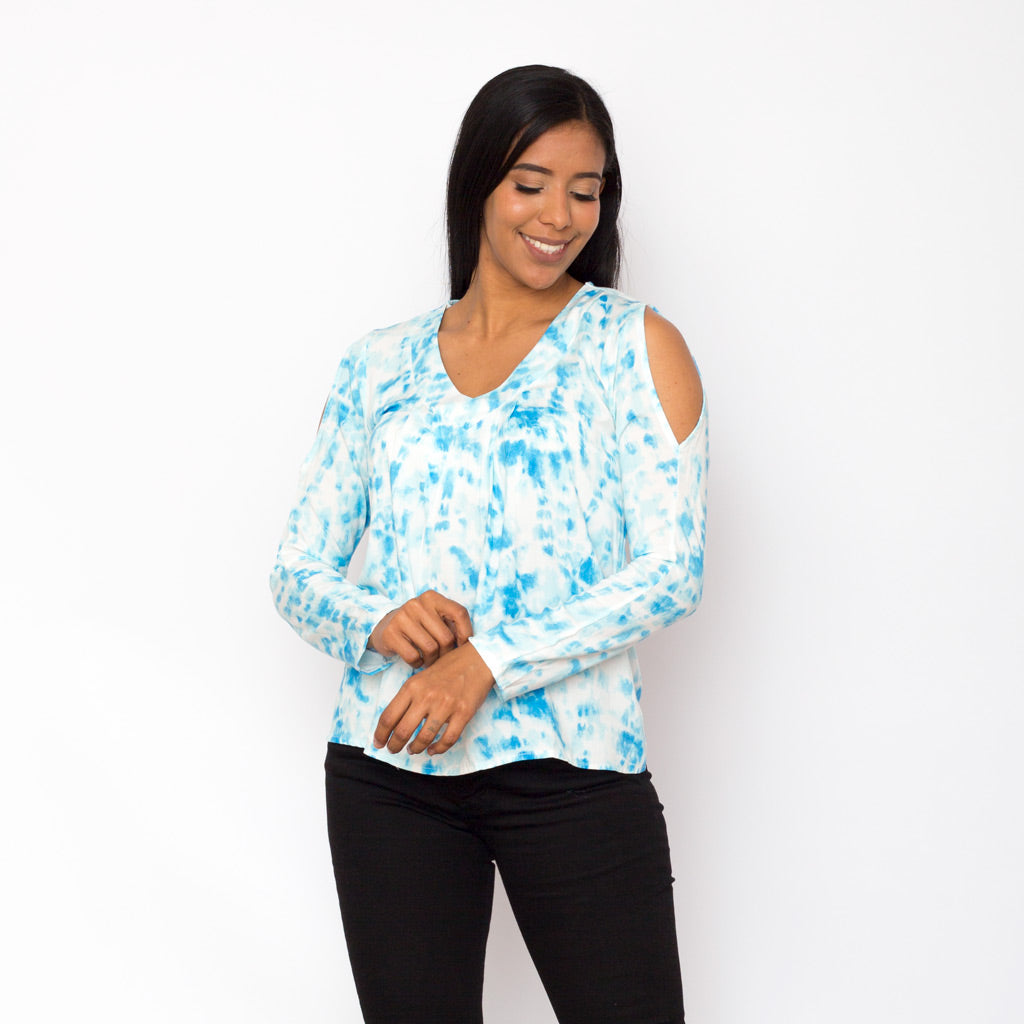 Blusa Ethiopia Tye Dye Manga larga Mujer