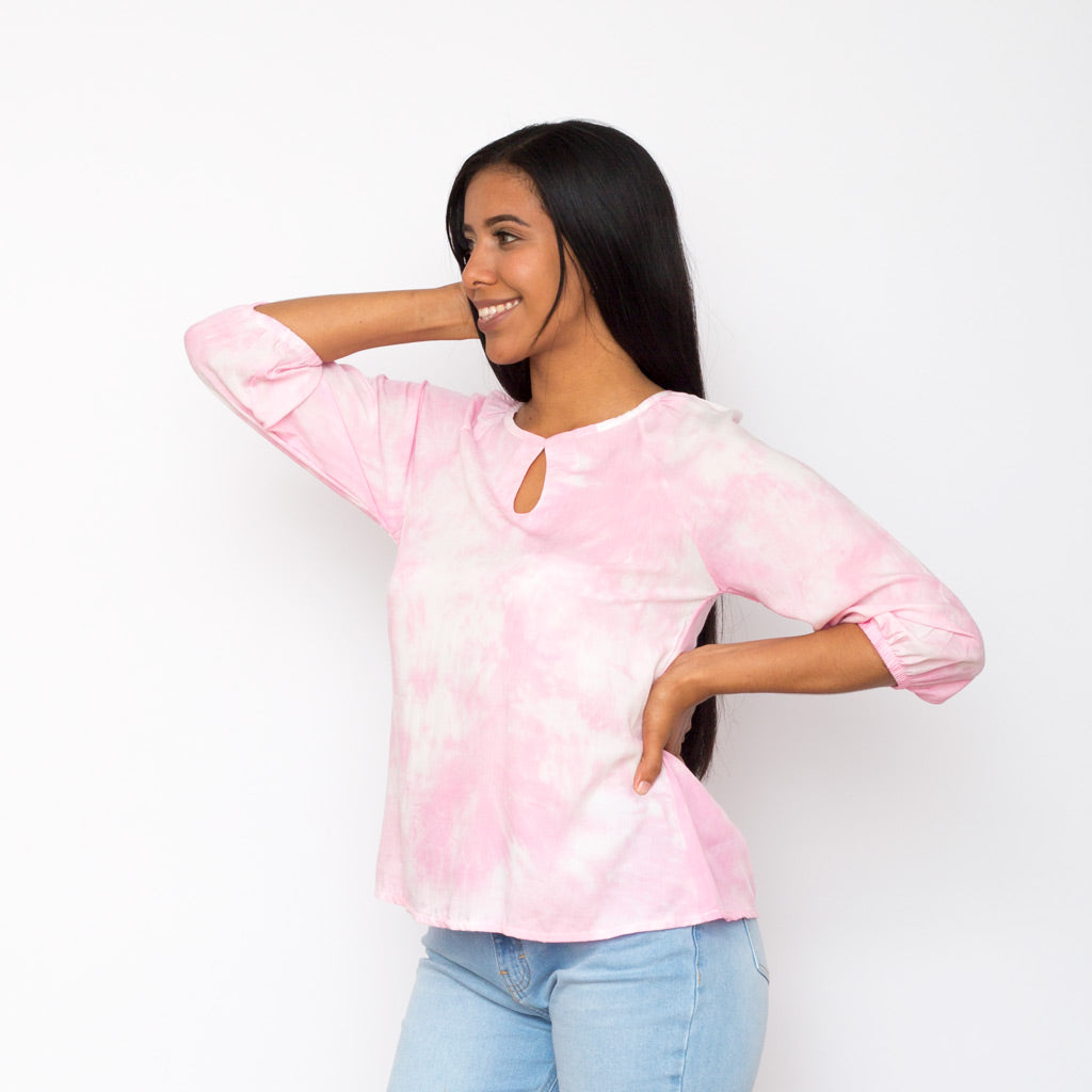 Blusa Ethiopia Tye-dye Manga 3/4 Mujer