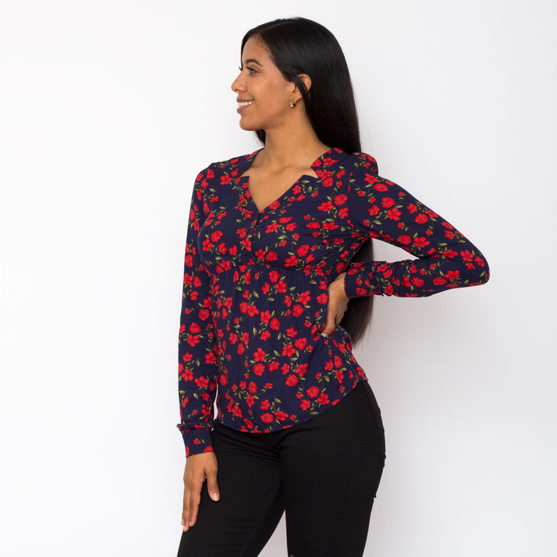 Blusa Ethiopia Floreada Manga larga Mujer - S/19.90