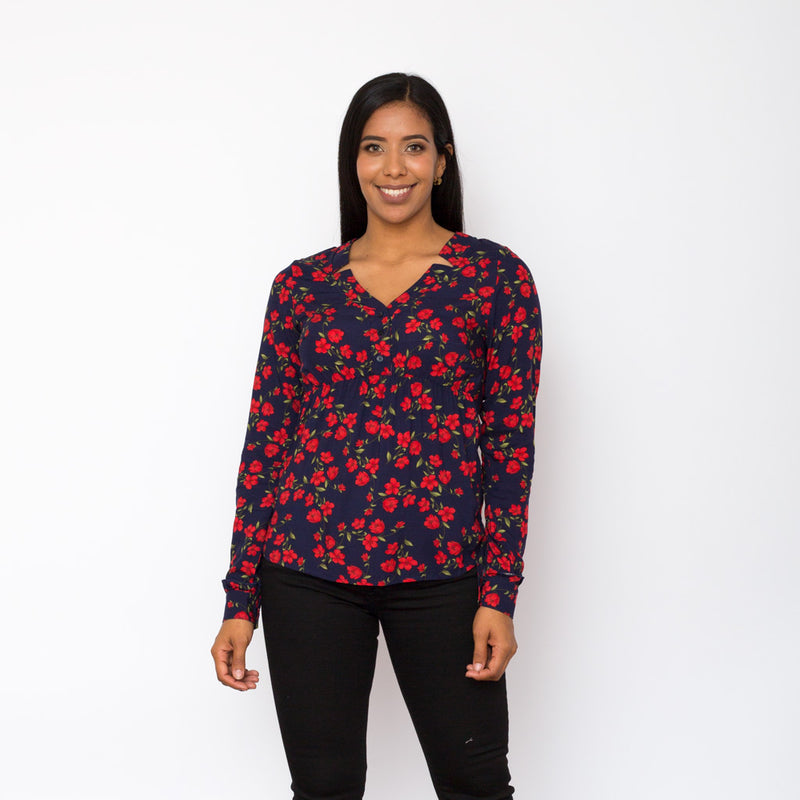 Blusa Ethiopia Floreada Manga larga Mujer - S/19.90
