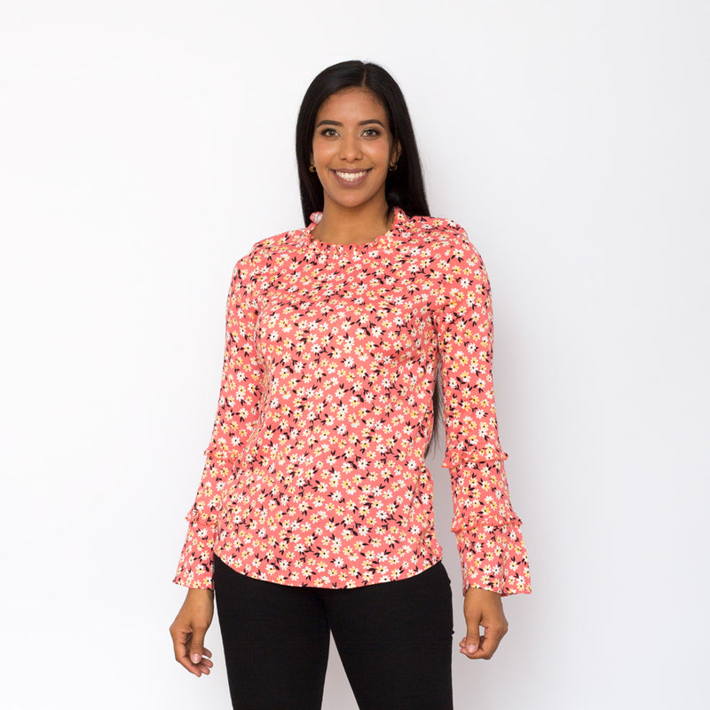 Blusa Ethiopia Floreada Manga Larga Mujer - S/19.90
