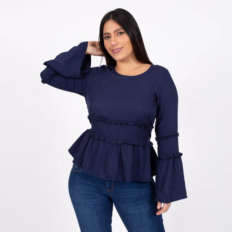 Blusa Ethiopia Rayon Manga Larga Mujer - S/19.90