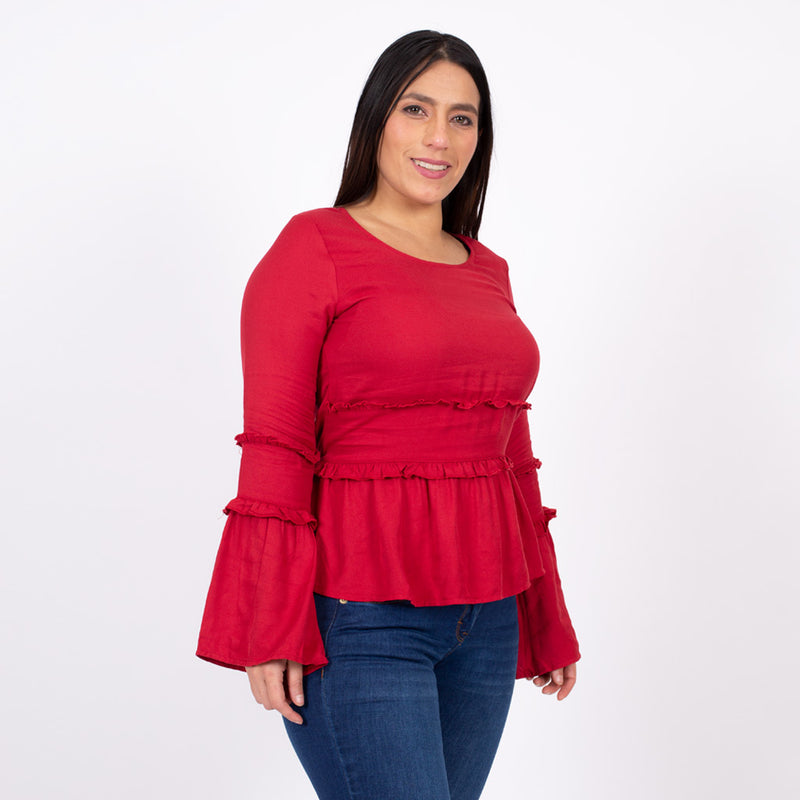 Blusa Ethiopia Rayon Manga Larga Mujer - S/19.90