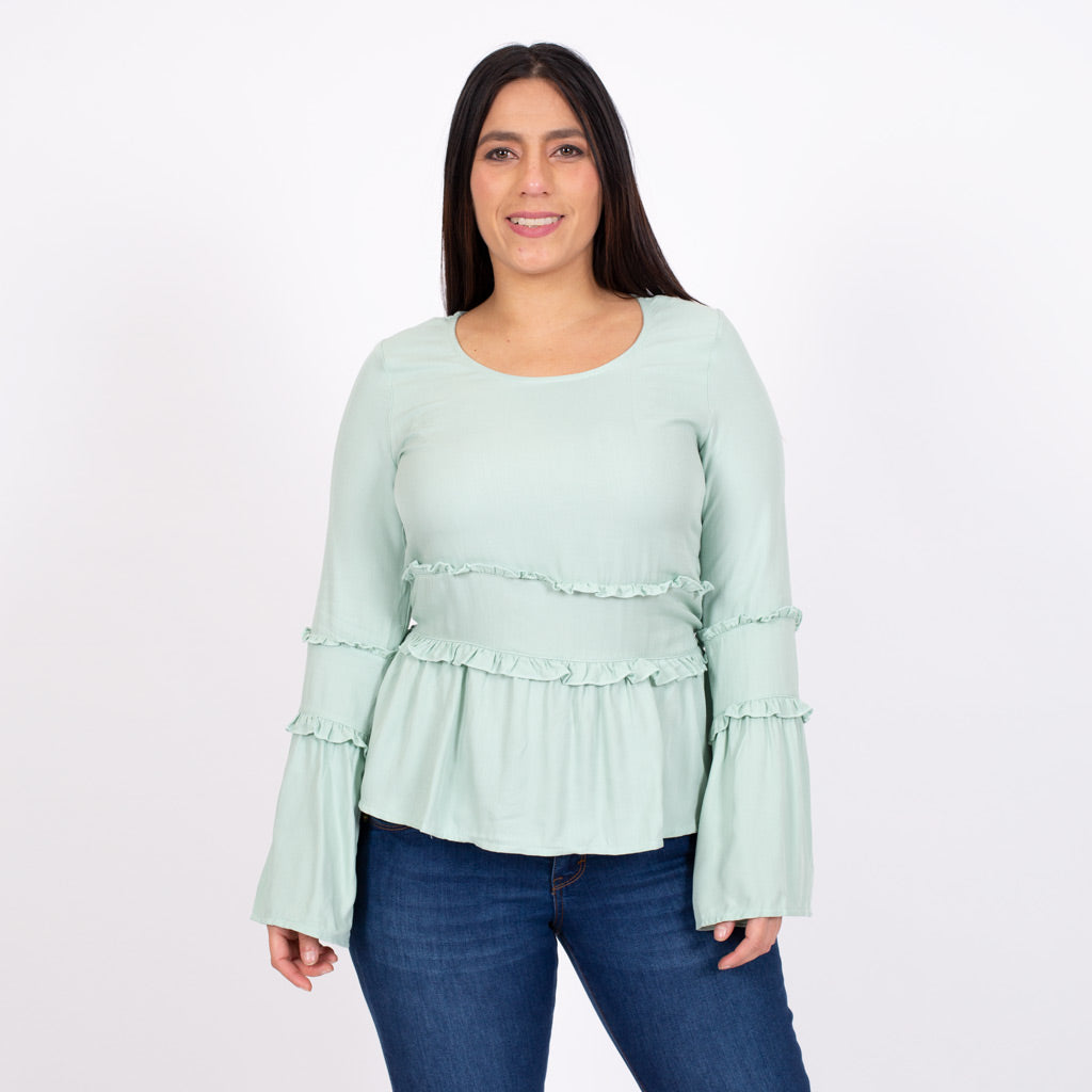 Blusa Ethiopia Rayon Manga Larga Mujer - 2x S/55.00