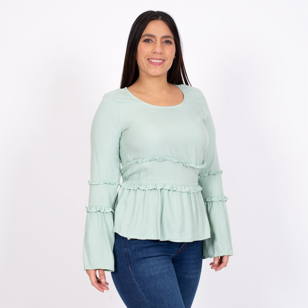 Blusa Ethiopia Rayon Manga Larga Mujer - 2x S/55.00