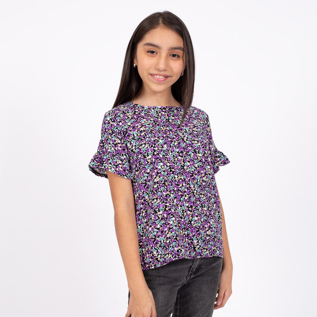 Blusa Essie Rayon Manga Corta Niña - 2x S/25.00