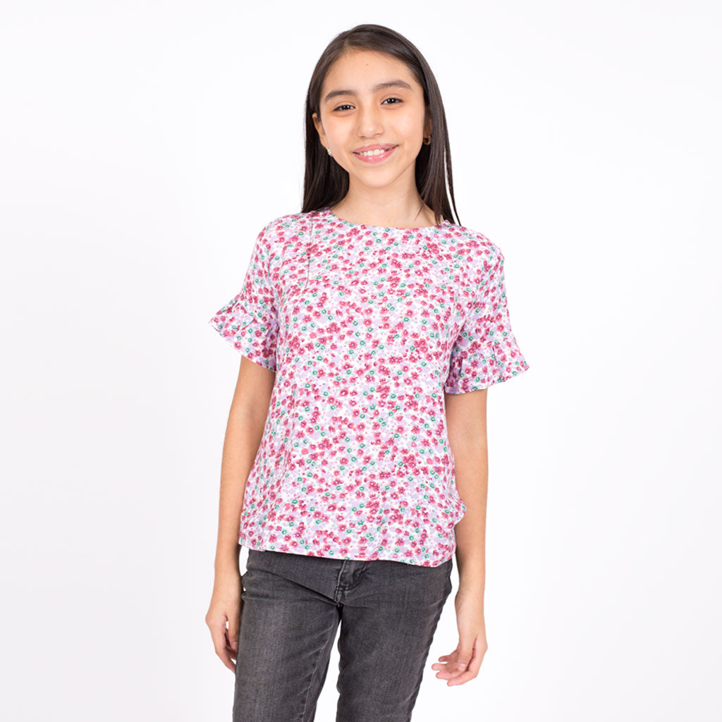 Blusa Essie Rayon Manga Corta Niña - 2x S/25.00