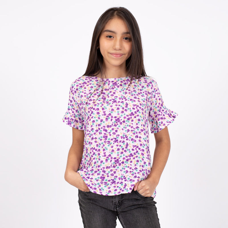 Blusa Essie Rayon Manga Corta Niña - 2x S/35.00