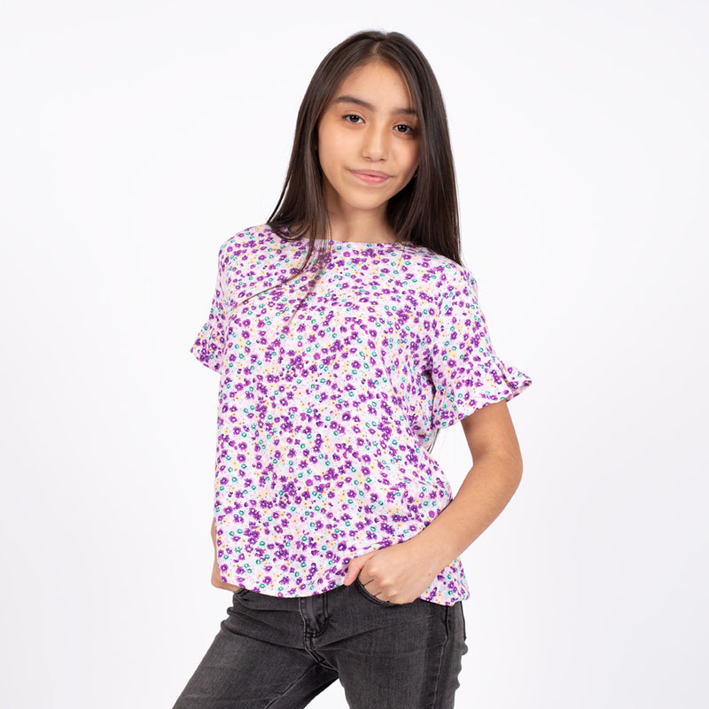 Blusa Essie Rayon Manga Corta Niña - 2x S/35.00