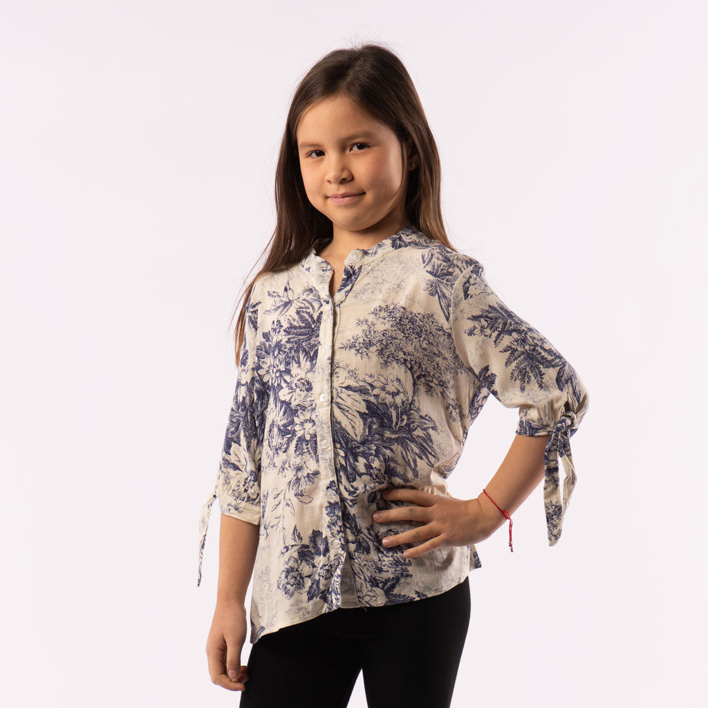 Blusa Essie Lino Manga 3/4 Niña - 2x S/25.00