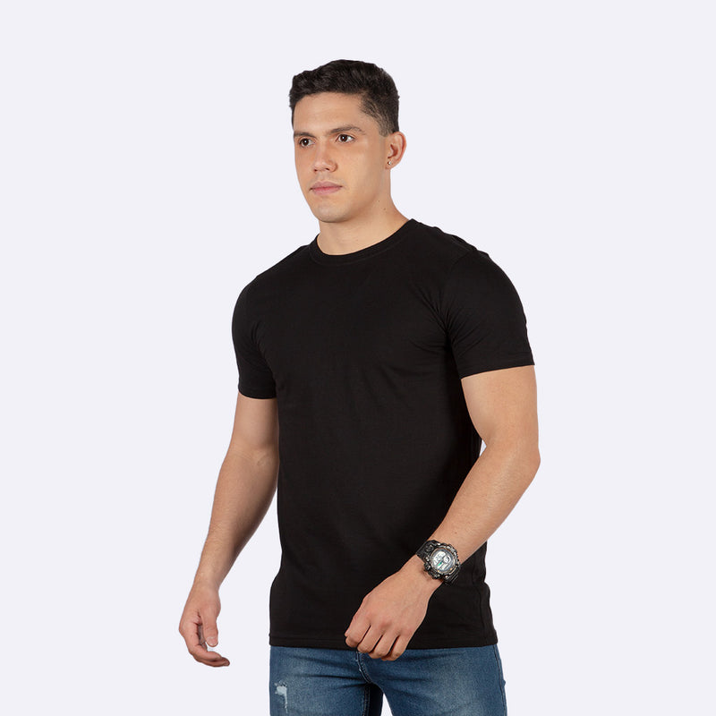 Polo Básico Hilo Negro Algodón Hombre - 2x S/45.00 y 3x S/60.00