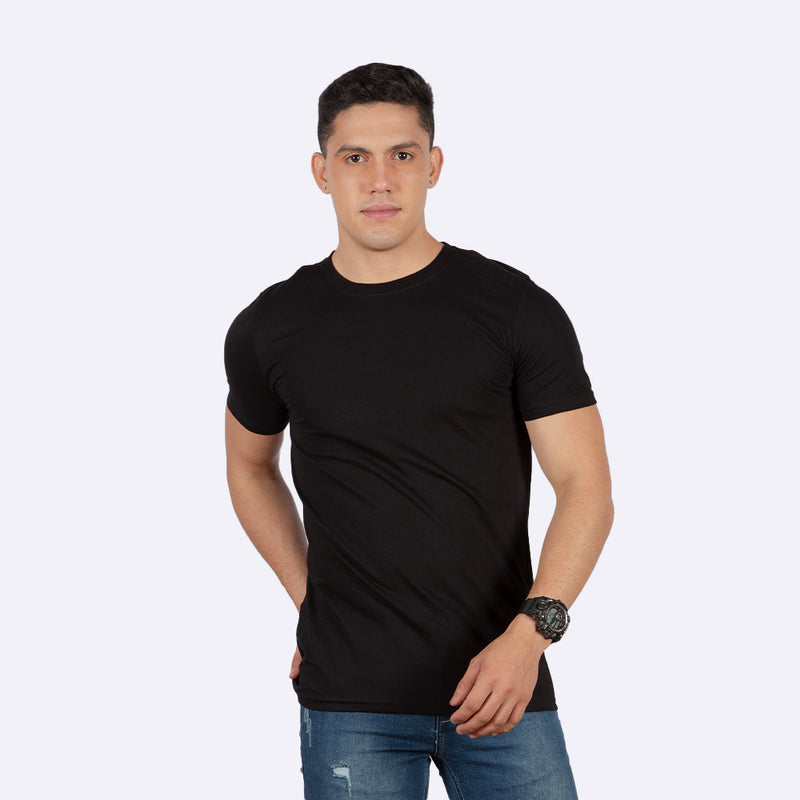 Polo Básico Hilo Negro Algodón Hombre - 2x S/45.00 y 3x S/60.00