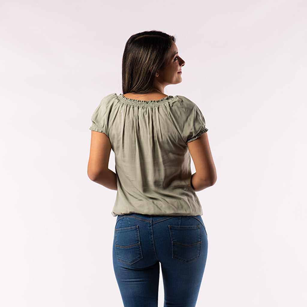 Blusa Ethiopia Manga Corta Mujer - 2x S/45.00