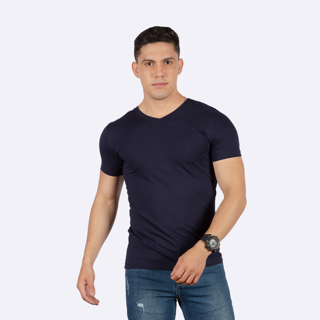 Polo Básico Hilo Negro Algodón Hombre - 2x S/25.00