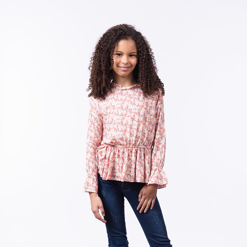 Blusa Essie Manga Larga Niña - 2x S/35.00