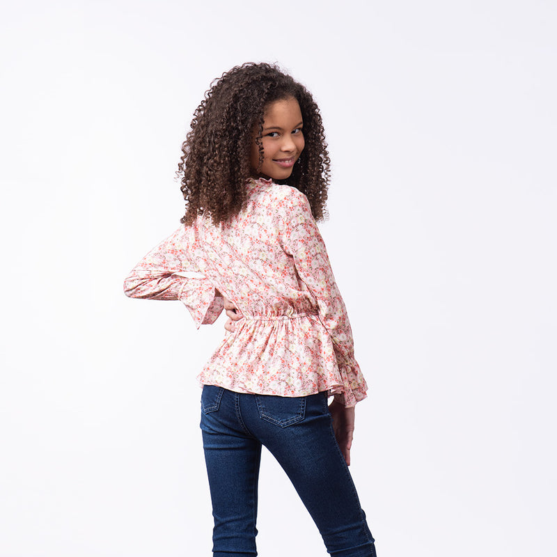 Blusa Essie Manga Larga Niña - 2x S/35.00