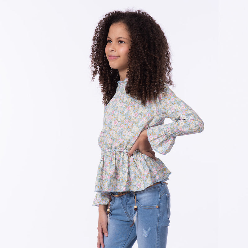 Blusa Essie Manga Larga Niña - 2x S/35.00