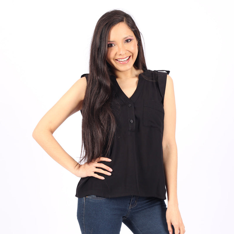 Blusa Ethiopia Challis Manga Cero Mujer