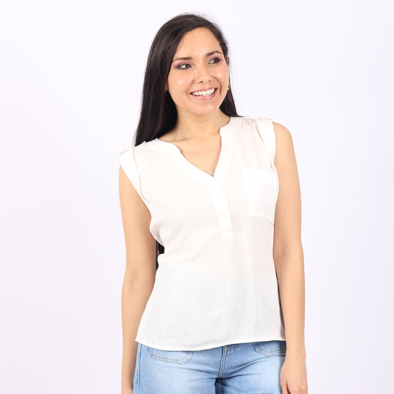 Blusa Ethiopia Challis Manga Cero Mujer