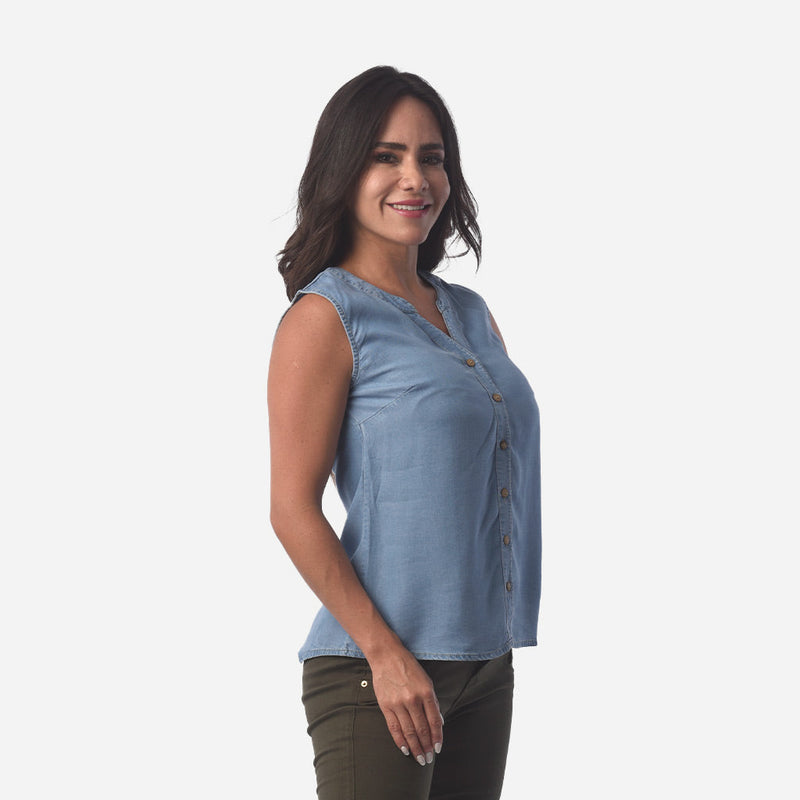 ¡NUEVO! - Blusa Ethiopia Algodón Manga Cero Mujer