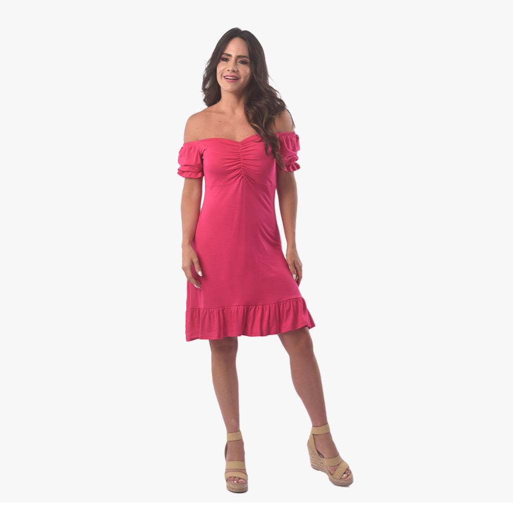 Vestido Ethiopia Viscosa Manga Corta Mujer - 2x S/75.00