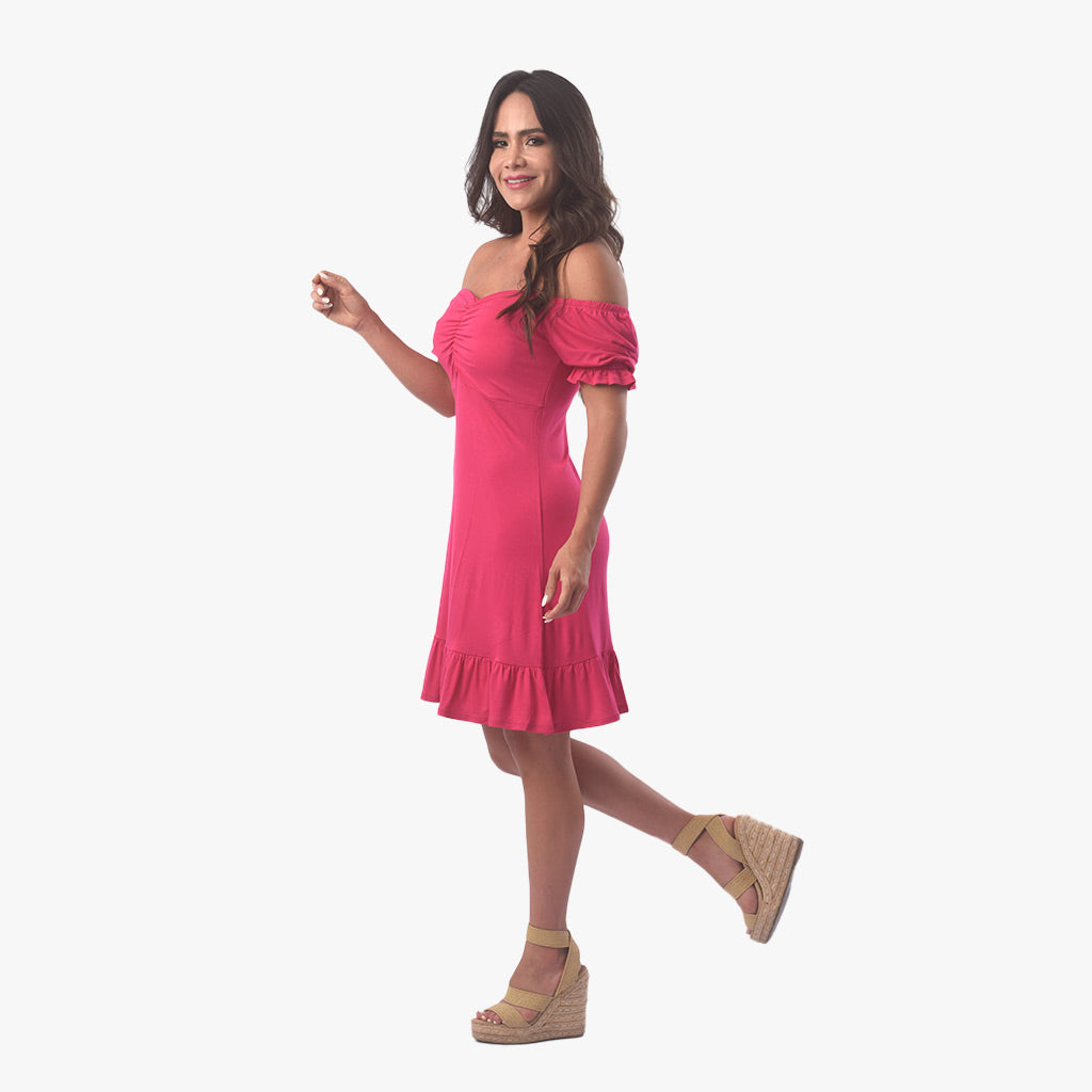 Vestido Ethiopia Viscosa Manga Corta Mujer - 2x S/75.00