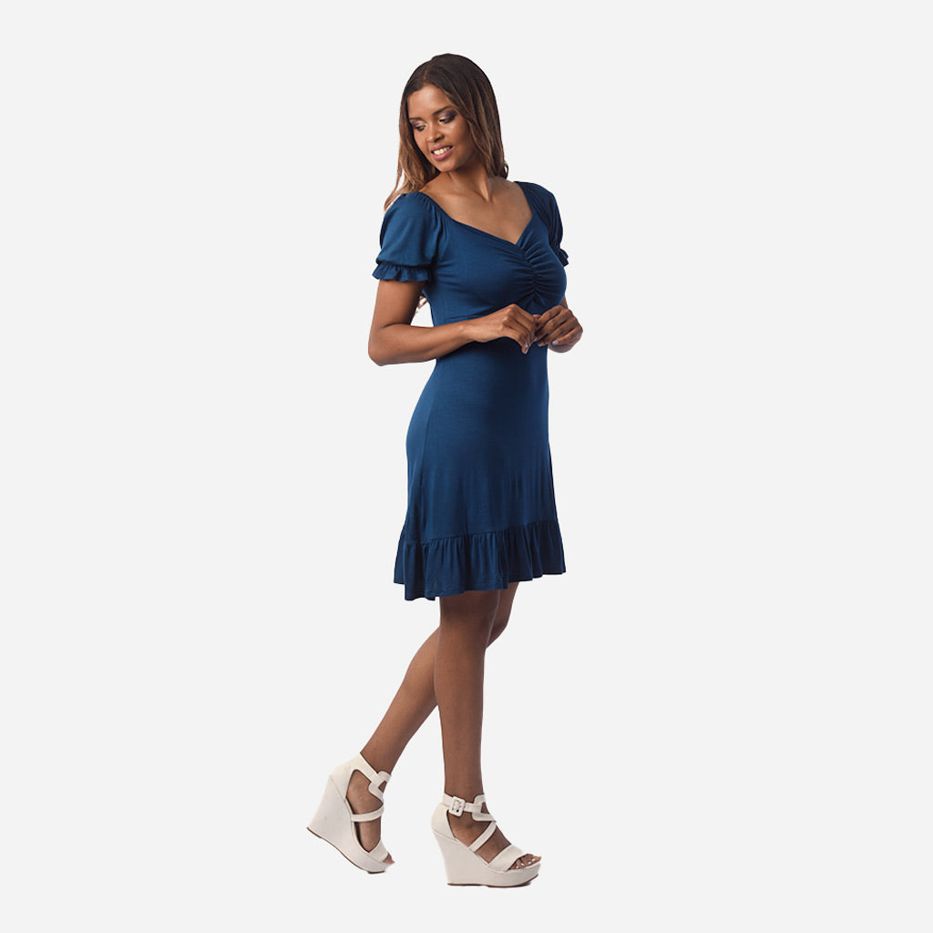 Vestido Ethiopia Viscosa Manga Corta Mujer - 2x S/75.00 y 3x S/105.00