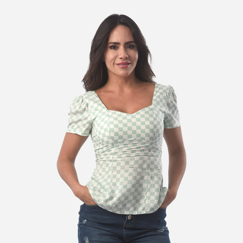 ¡NUEVO! - Blusa Ethiopia Chalis Manga Corta Mujer