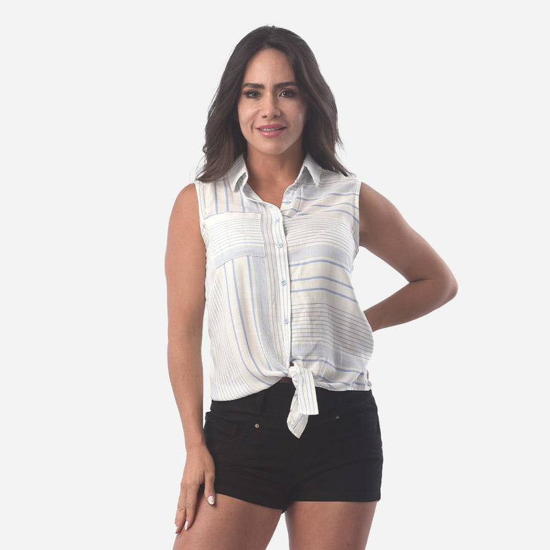 ¡NUEVO! - Blusa Ethiopia Challis Manga Cero Mujer
