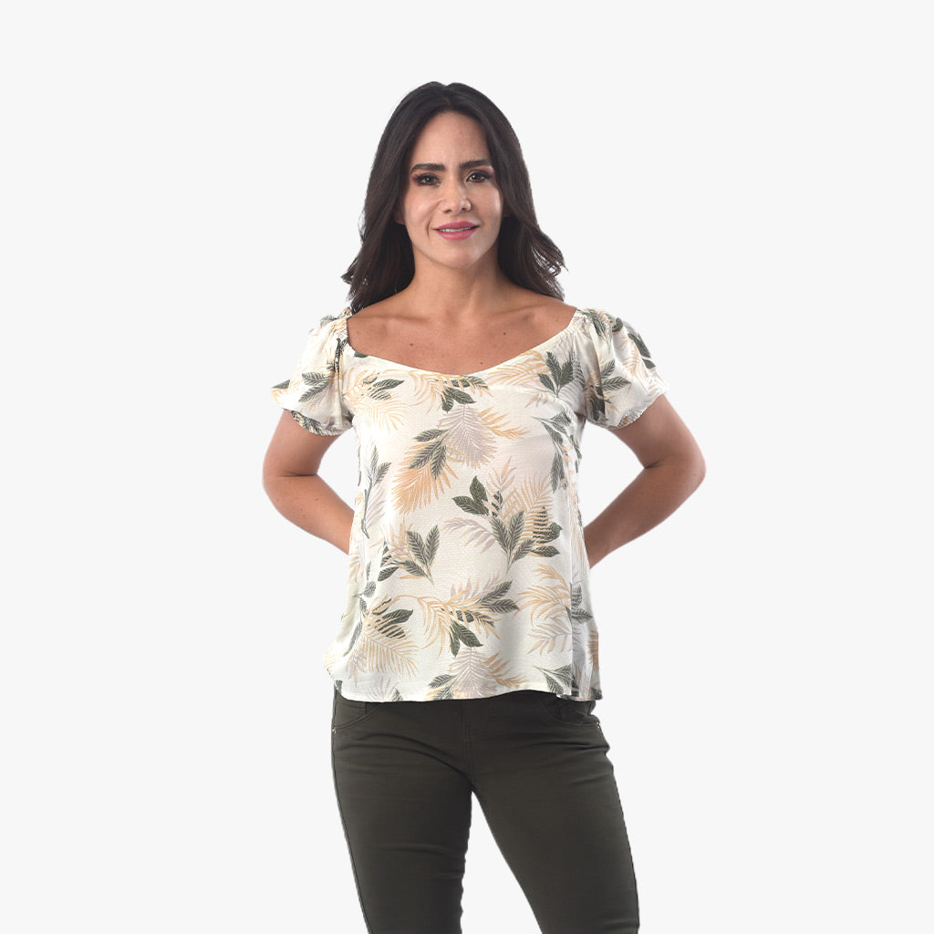 Blusa Ethiopia Challis Manga Corta Mujer - 2x S/45.00