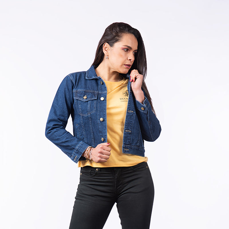 Casaca Ethiopia Denim Rígido Mujer - 2x S/130.00