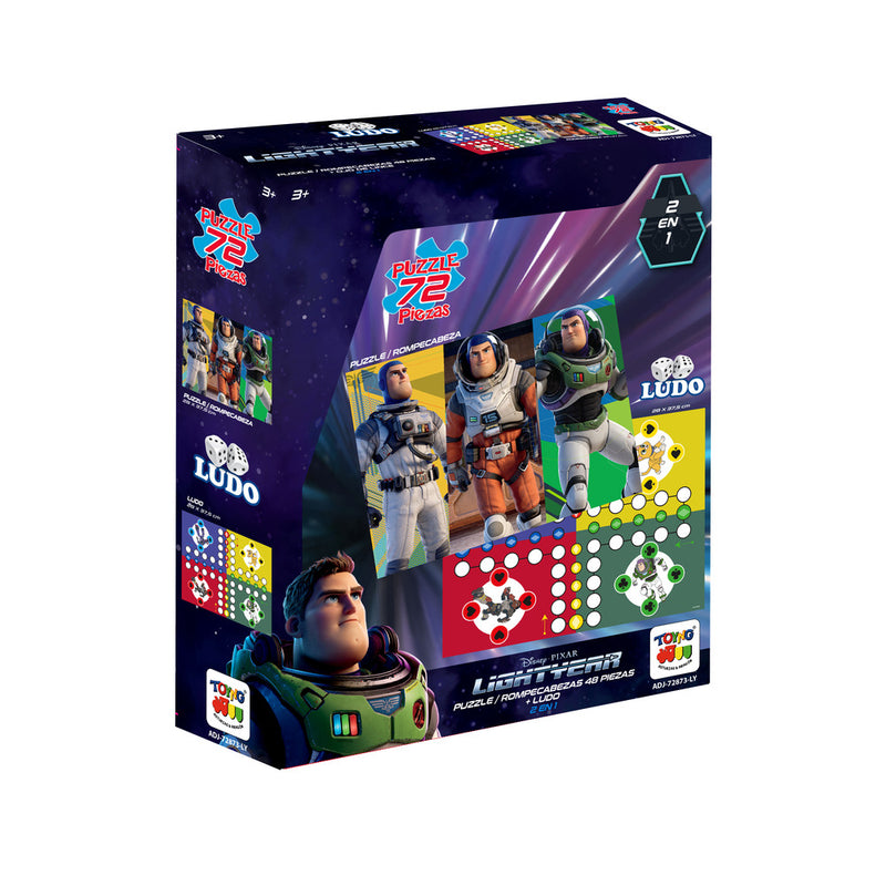 2 EN 1  PUZZLE 72PCS. + LUDO BUZZ LIGHTYEAR - S/7.90