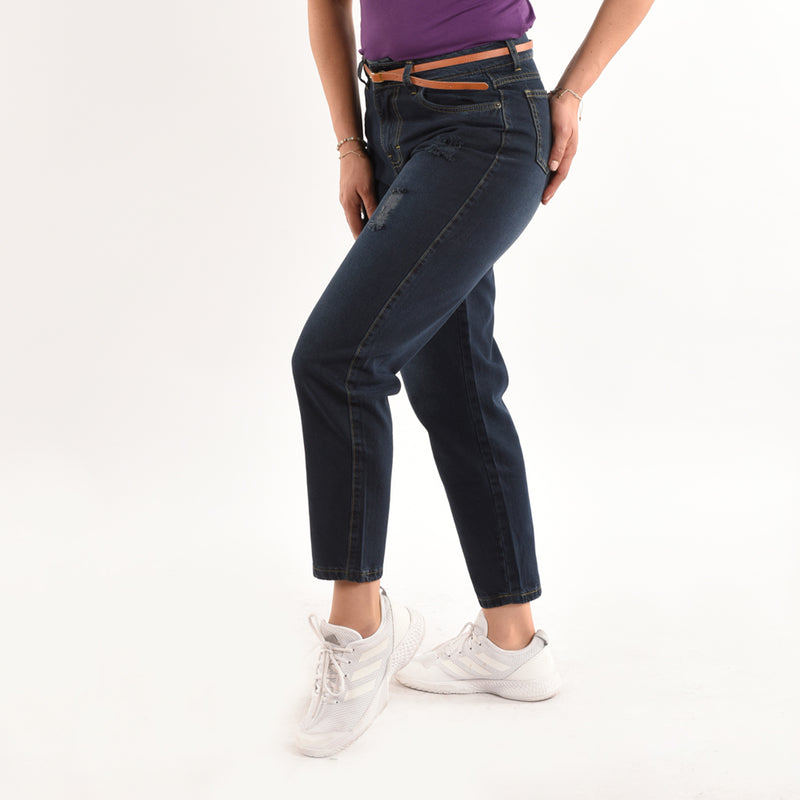 Jean Boyfriend Denim Rígido - 2x S/55.00