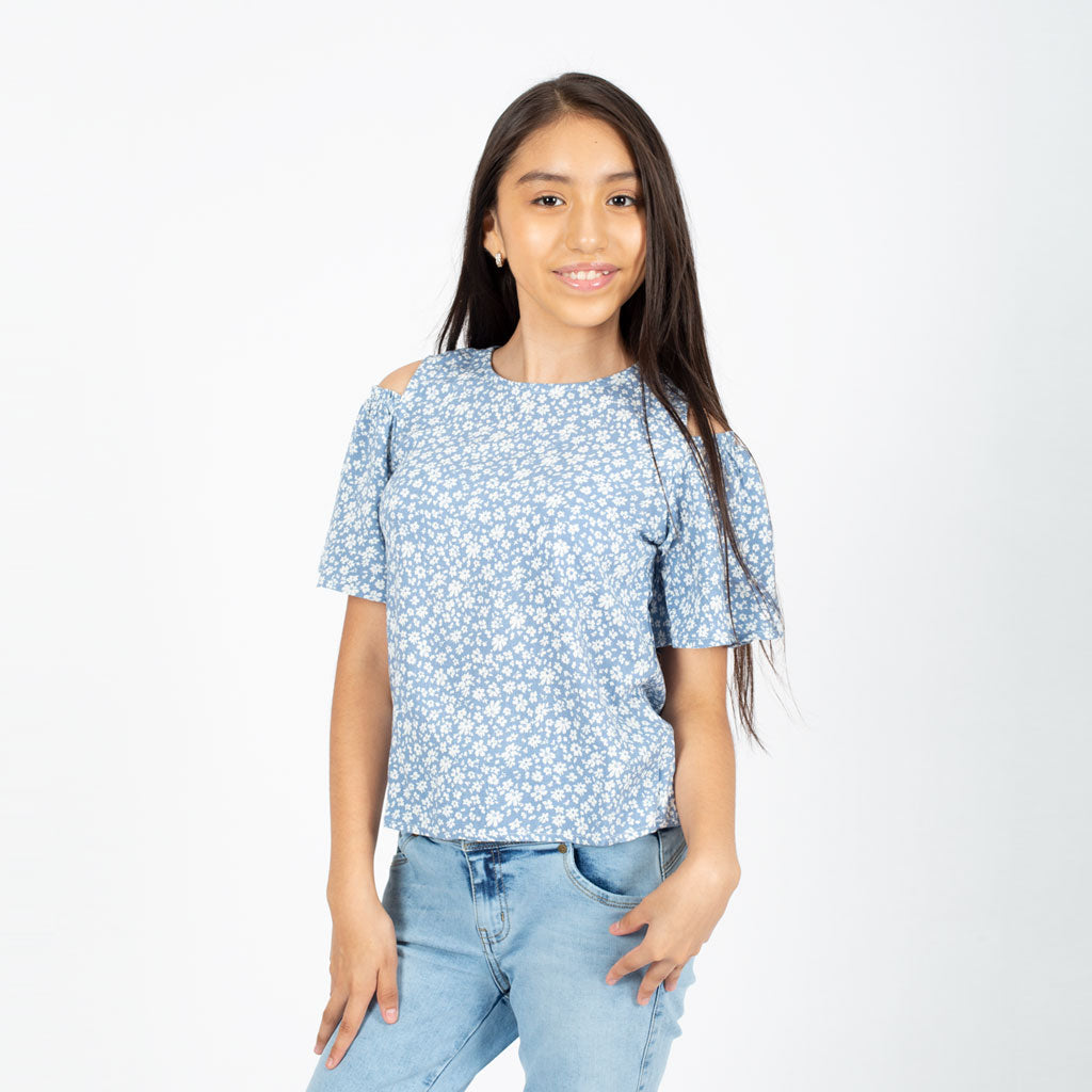 Blusa Essie Lino Manga Corta Niña - 2x S/35.00