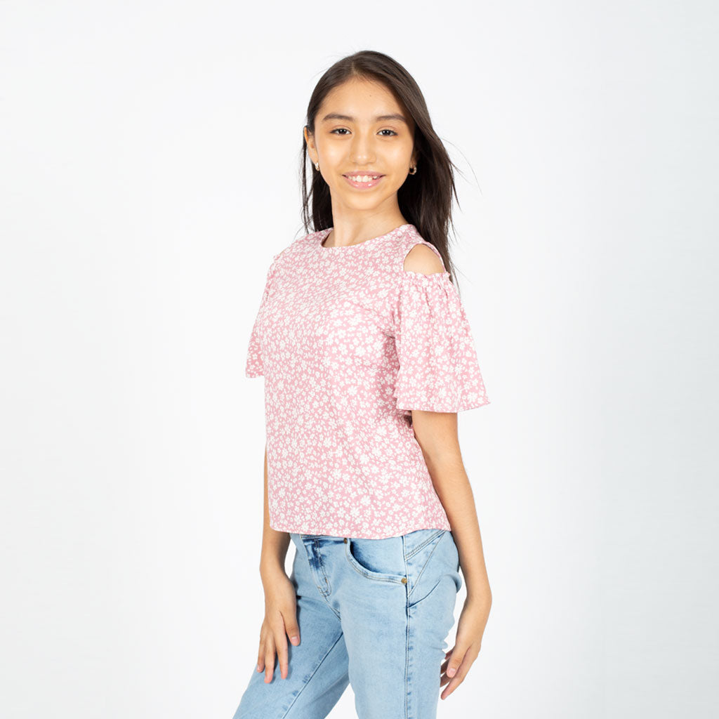 Blusa Essie Lino Manga Corta Niña - 2x S/35.00