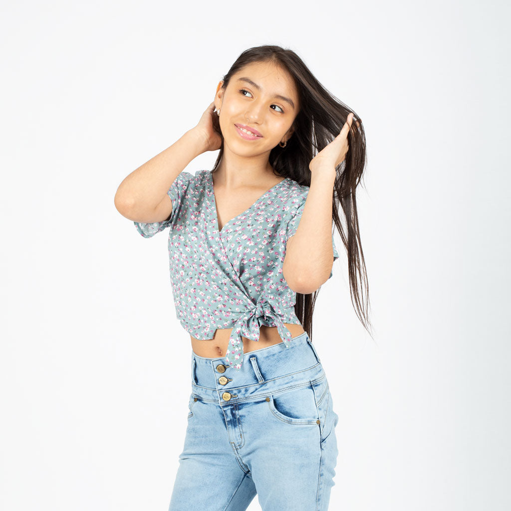 Blusa Essie Challis Manga Corta Niña - 2x1